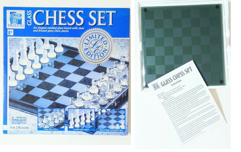 1996　？　パビリオン ガラス チェス セット 限定版 スモークガラス チェスボード付き　美品