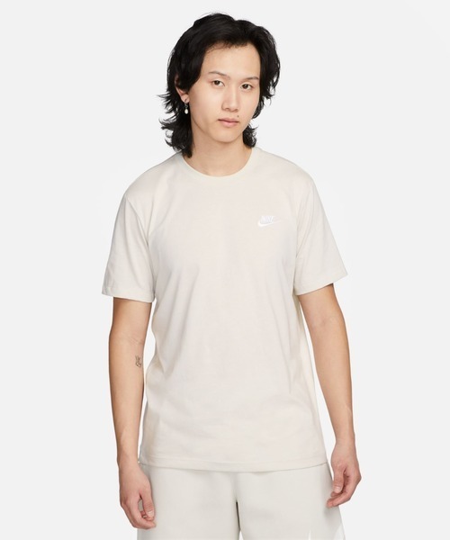 B107 NIKE ナイキ Tシャツ 半袖 カットソー ロコ 刺繍 クルーネック スポーツ カジュアル シンプル メンズ ライトグレー サイズ S