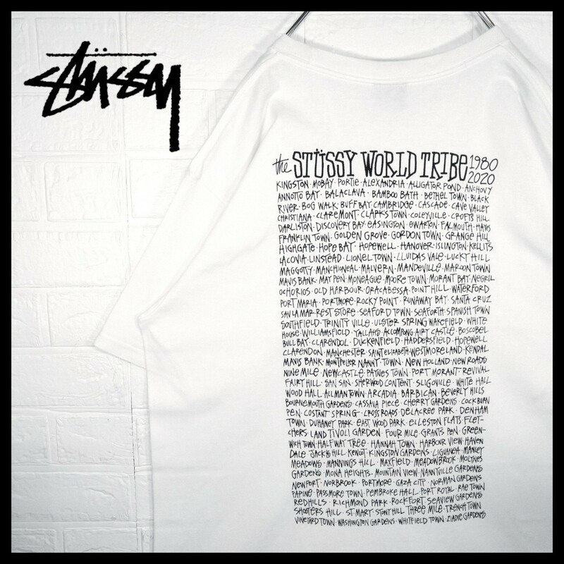 【STUSSY】ワールドトライブ　メッセージロゴ　ビッグシルエット　Tシャツ