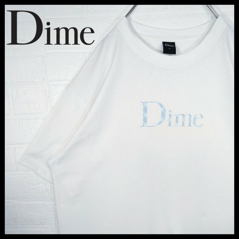 【Dime】クラシックロゴ　チェック柄　ビッグシルエット　Tシャツ