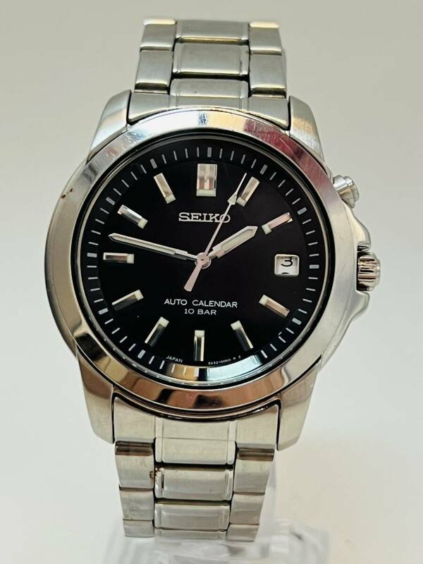 動作未確認　SEIKO セイコー 6A32-00H0 PERPETUAL CALENDAR 100m 黒文字盤 メンズ 腕時計