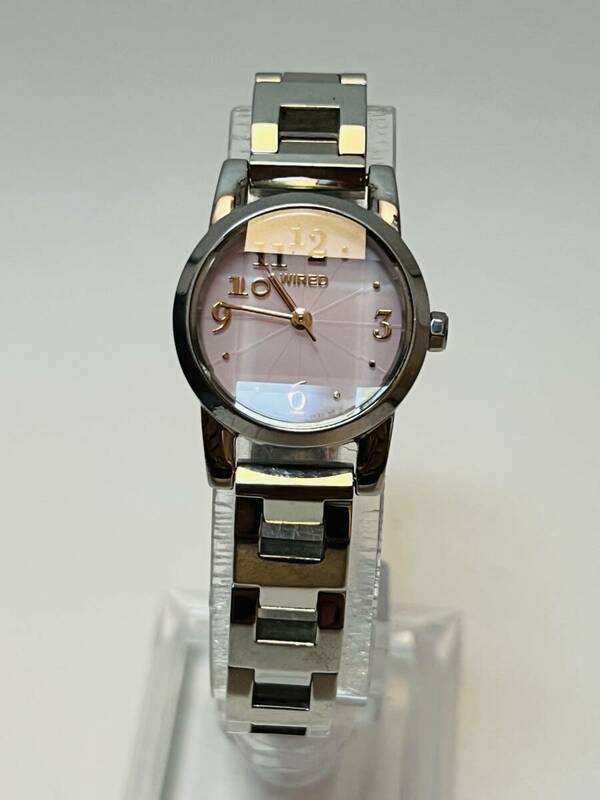 動作未確認　SEIKO セイコー SEIKO セイコー 1N01-0KL0 WIRED ワイアード クォーツ QZ カットガラス 文字盤 ピンク レディース 腕時計