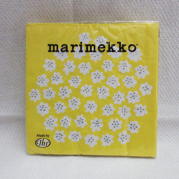 未開封■marimekko マリメッコ ペーパータオル 紙ナプキン 20枚入り 33×33cm PUKETTI 黄色 ドイツ製 ペーパーナプキン 北欧 フィンランド