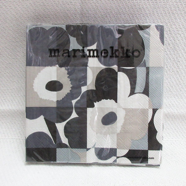 未開封■marimekko マリメッコ ペーパータオル 紙ナプキン 20枚 33×33cm MINI RUUTU UNIKKO ウニッコ ペーパーナプキン 北欧 フィンランド