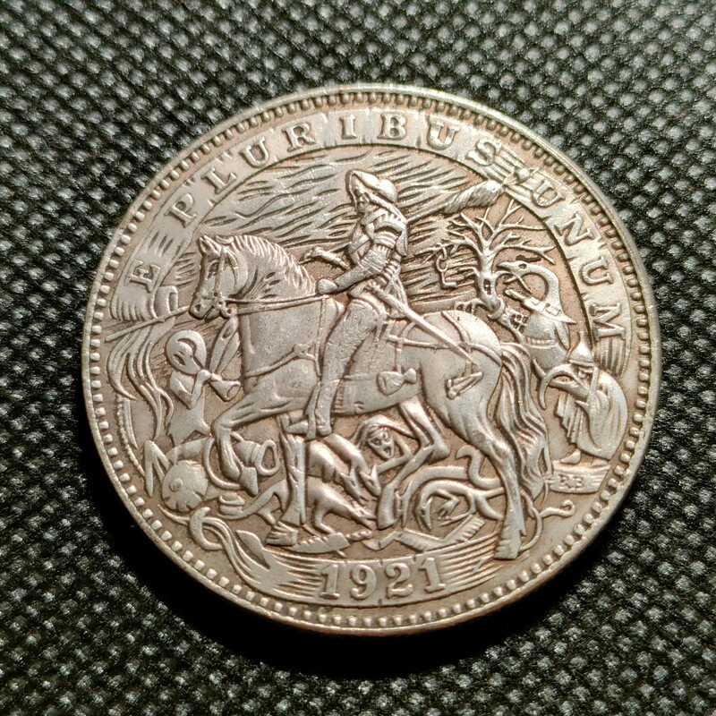 3839　アメリカ古銭　約38mm　イーグル　チャレンジコイン　コイン　アンティーク