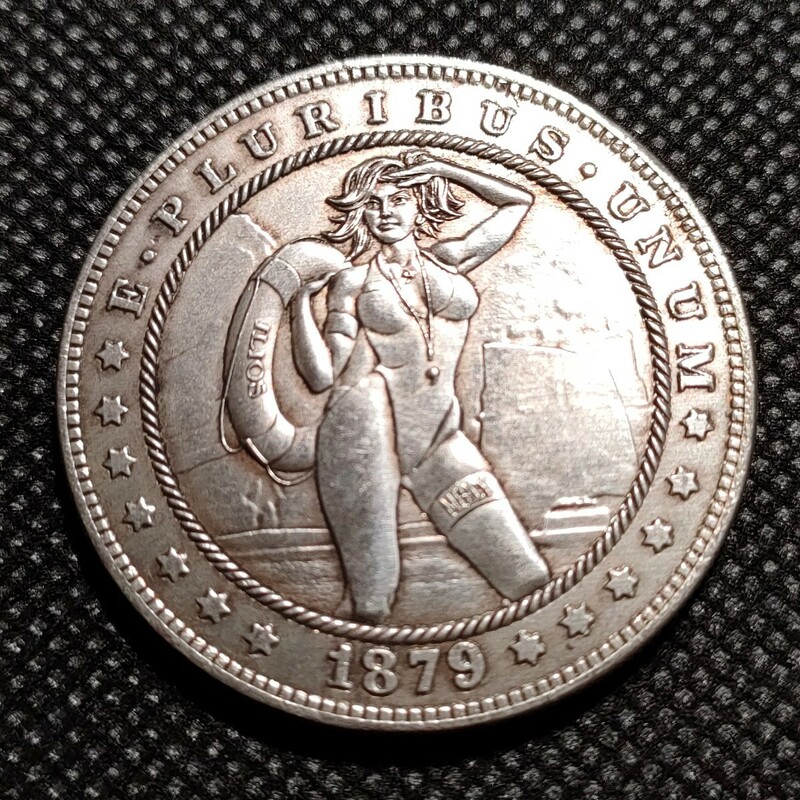 4607　アメリカ古銭　ルンペン　約38mm　イーグル　チャレンジコイン　コイン　アンティーク　ホーボー
