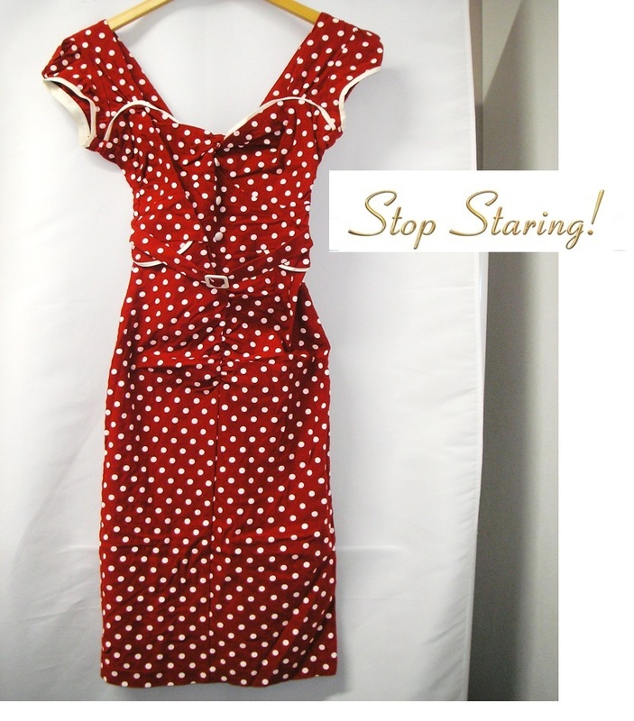 STOP STARING　(ストップスターリング） ドレス　ワンピース　スカート　XSサイズ　ミニスカート　ドット柄　赤　ミニワンピース