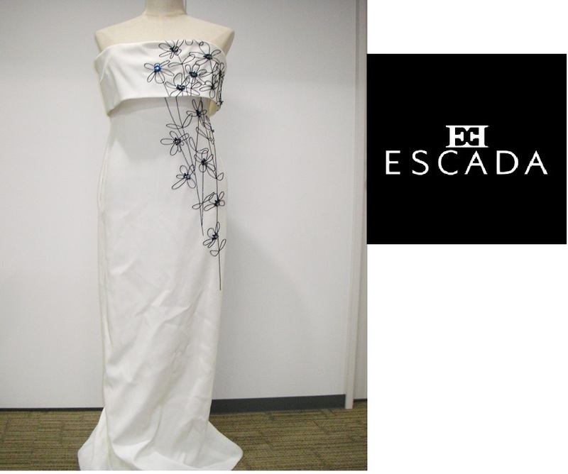 【新品】ESCADA（エスカーダ） ドレス　ワンピース　パーティードレス　高級ワンピース　ヨーロッパブランド 豪華 ベアトップドレス