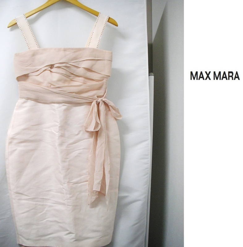 MAX MARA (マックスマーラ）ドレス　ピンク　ワンピース　パーティードレス　ノースリーブ　ひざ丈　