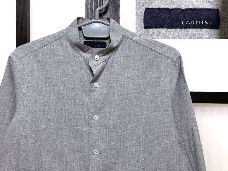 ラルディーニ バンドカラー シャツ イタリア製 / LARDINI スタンドカラー 伊製