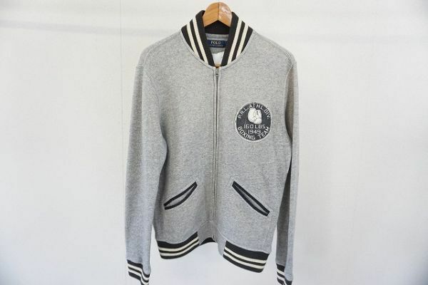 【即決】POLO RALPH LAUREN ポロラルフローレン メンズ ジップブルゾン スウェット ライトグレー系 サイズ:S 175/92A【733635】