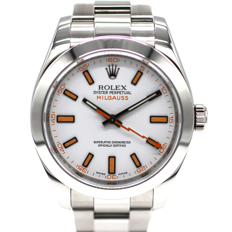【ロレックス】 腕時計　ミルガウス　116400　ホワイト　V番　SS　自動巻き　中古品
