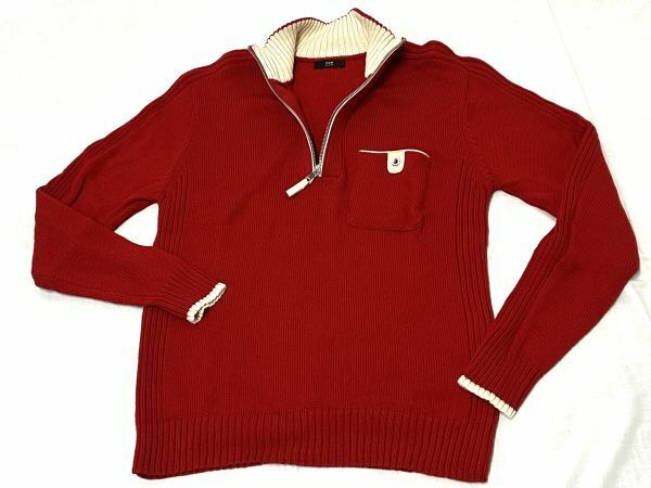 【D359】良品 23区 HOMME メンズ セーター 長袖 サイズ50 レッド/赤 ブランド衣料