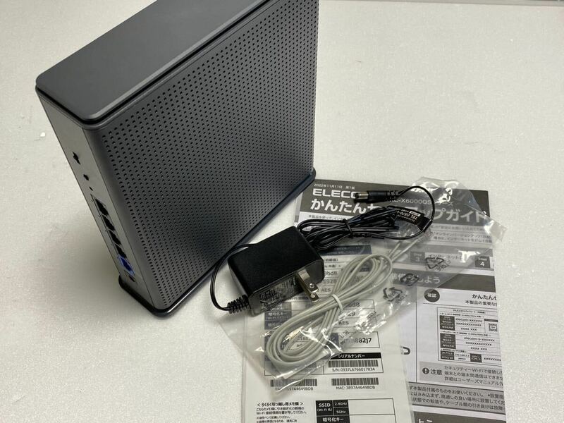 ★美品 ELECOM エレコム WRC-X6000QS-G Wi-Fi ルーター 無線 高速回線 4804+1147Mbps 2.5ギガビットルーター 中古品 管理TO228