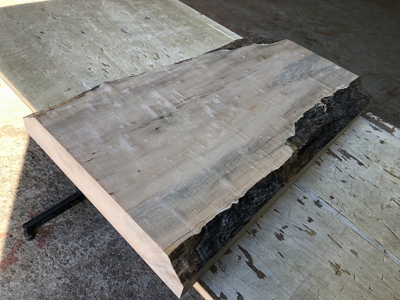 送料無料！！【S357C】楓 592×333×57㎜ 極上杢 乾燥材 木工 DIY 材木 天然木 無垢材 《銘木すずめや》
