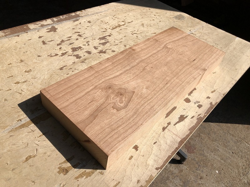 送料無料！！【S465E】チェリー 475×183×46㎜ 板材 乾燥材 木工 DIY 材木 天然木 無垢材 《銘木すずめや》
