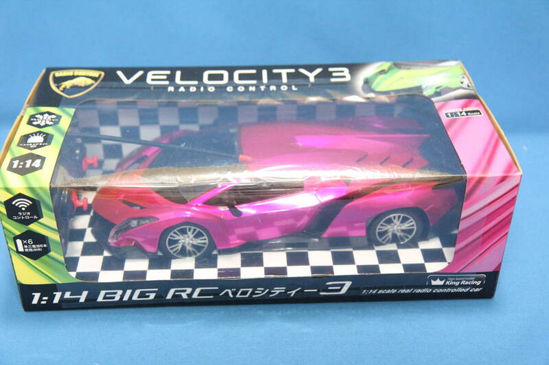 VELOCITY3 ベロシティー3 1:14スケール ラジコン ラジコンカー ラジオコントロールカー（ピンク　）★中古（未開封）