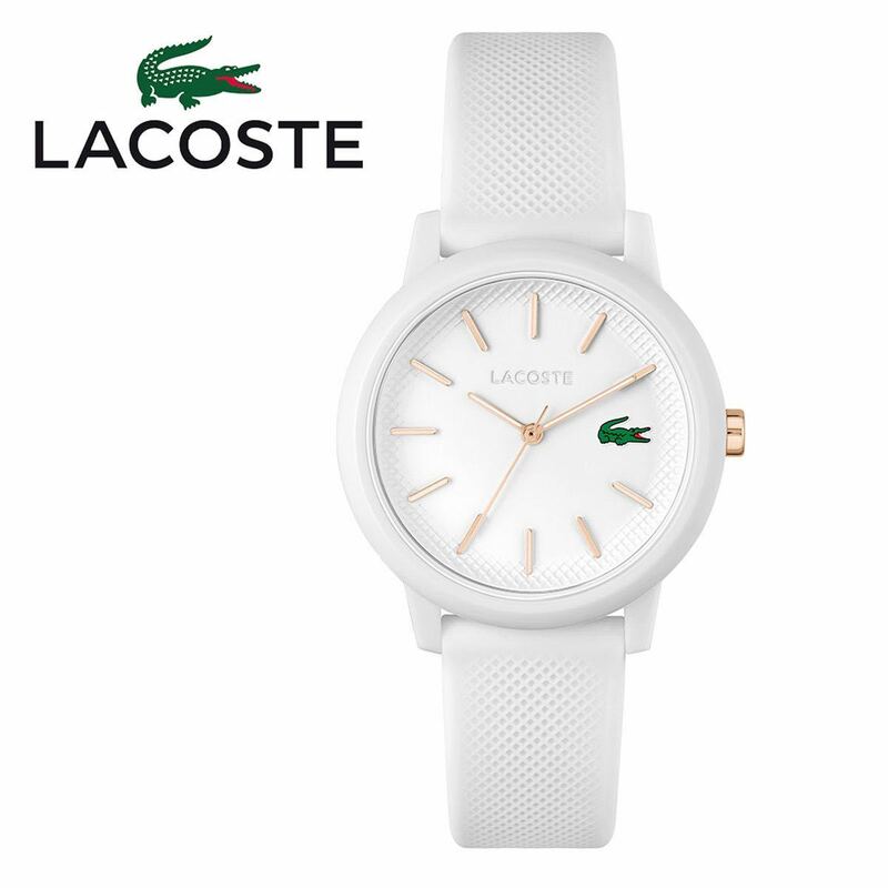 LACOSTE ラコステ L.12.12 腕時計 アナログ 2001211 レディース キッズ ホワイト ローズゴールド 36mm径 ボーイズサイズ 女性 子供 防水