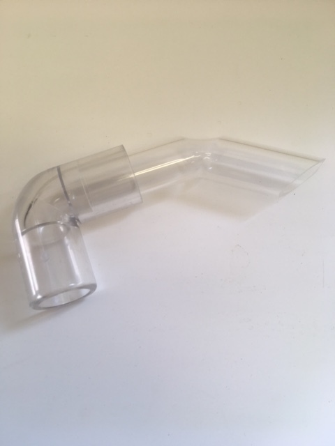 アクリル透明吐出＋クリアLボセット　（塩ビ16Aと同径）　アクリル水槽カスタム・交換パーツに♪　未使用品