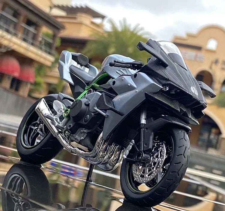 価格調整 1/12 ミニカー カワサキ NINJA H2 合金 オートバイ KAWASAKI ミニチュア オートバイ ニンジャ ブラック グリーン G200