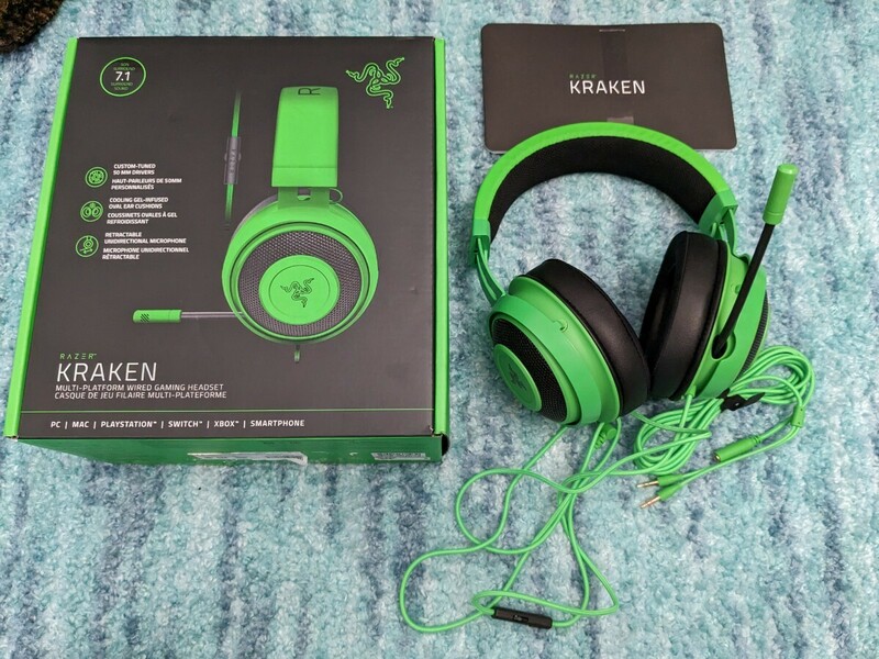 0603u2923　Razer Kraken Green ゲーミングヘッドセット アナログ接続 RZ04-02830200-R3M