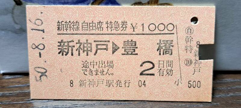 (4) 【即決】A 新幹線自由席券 新神戸→豊橋 1044