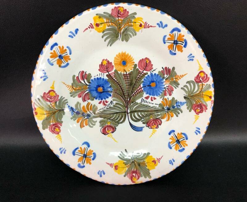 飾り皿 Espana スペイン陶器 プレート 花柄 食器 インテリア 壁掛け 240118-40
