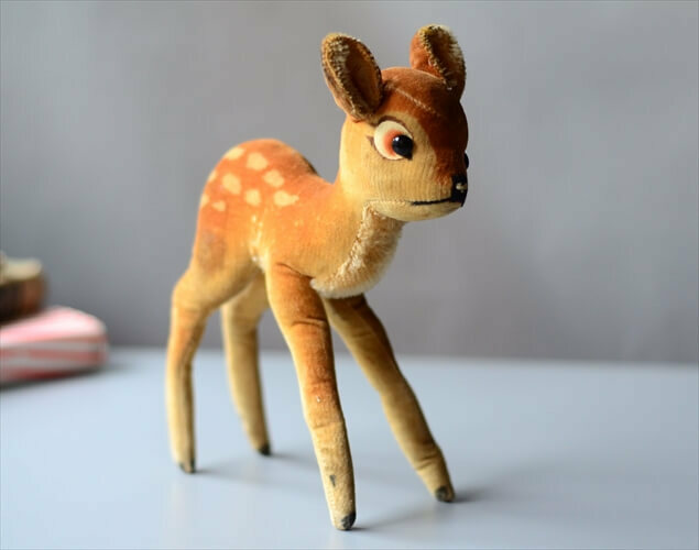 ドイツ製 Steiff ヴィンテージ かわいいバンビ 子鹿 ディズニー Disney Bambi ぬいぐるみ フィギュア アンティーク ig3794