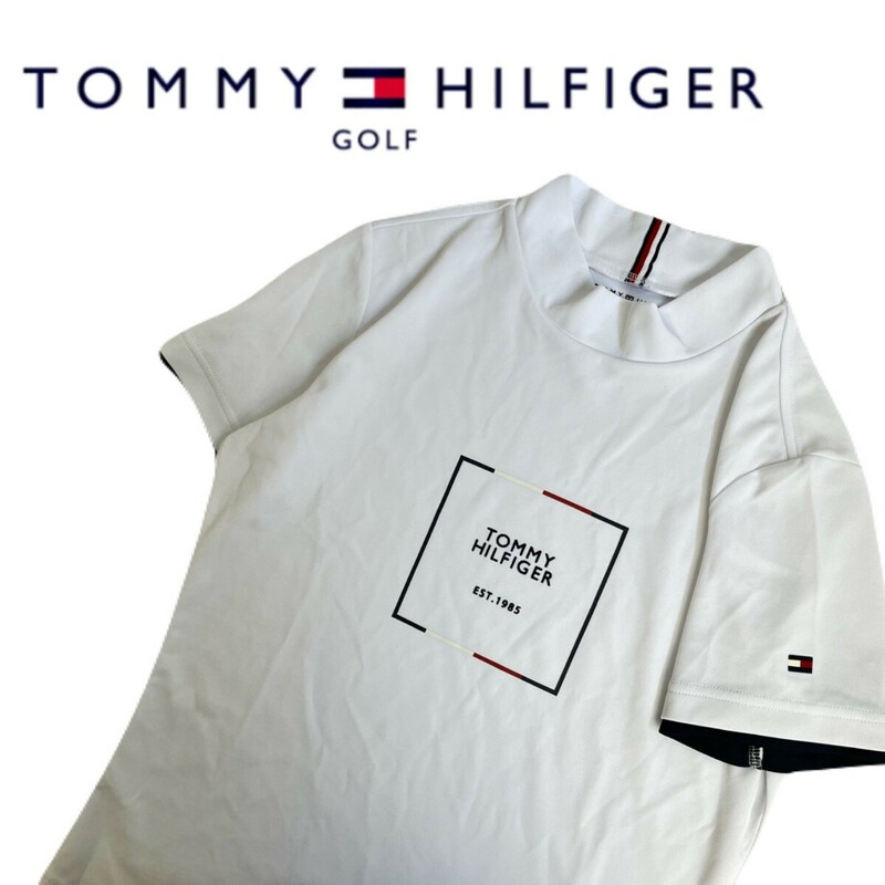 極美品 近年新作 TOMMY HILFIGER GOLF 吸水速乾 モックネック 半袖シャツ インナー レディースM トミーヒルフィガー ゴルフウェア 2403107