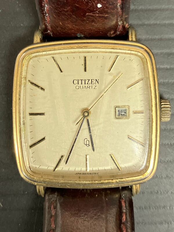 Y0178 現地購入品 ドイツ製 シチズン CITIZEN 希少 ヴィンテージ レア メンズ 腕時計 クォーツ アンティーク レトロ ジャンク