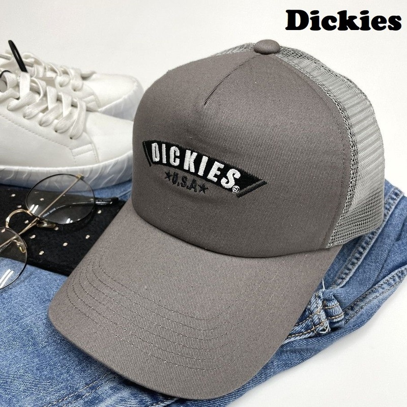 未使用品 Dickies グレー メッシュキャップ メンズ レディース 大人カジュアル アメカジ アウトドア キャンプ ゴルフ USAロゴ ディッキーズ