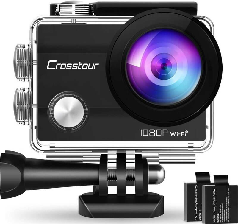 【新品・CT7000】Crosstour アクションカメラ Wi-Fi搭載 1080P フルHD 高画質 1400万画素 30M防水 水中カメラ ループ録画 170度広角レンズ