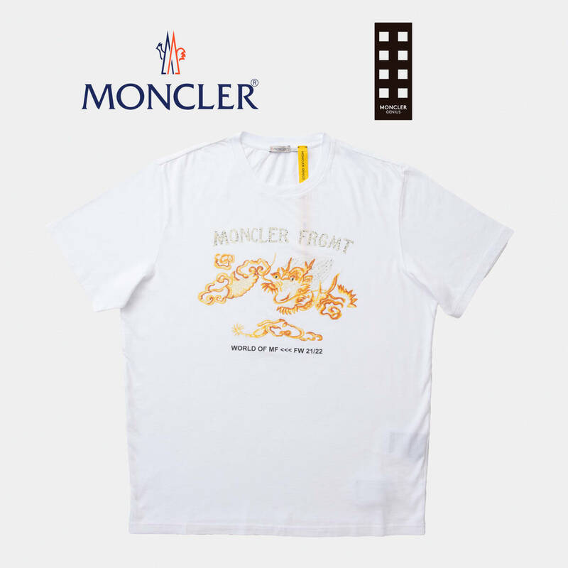 　◆新品◆モンクレール ジーニアス【Moncler Genius】MAGLIA T-shirt ロンT Fragment 藤原ヒロシ ホワイト 龍 ドラゴンサイズ：M 8C00006