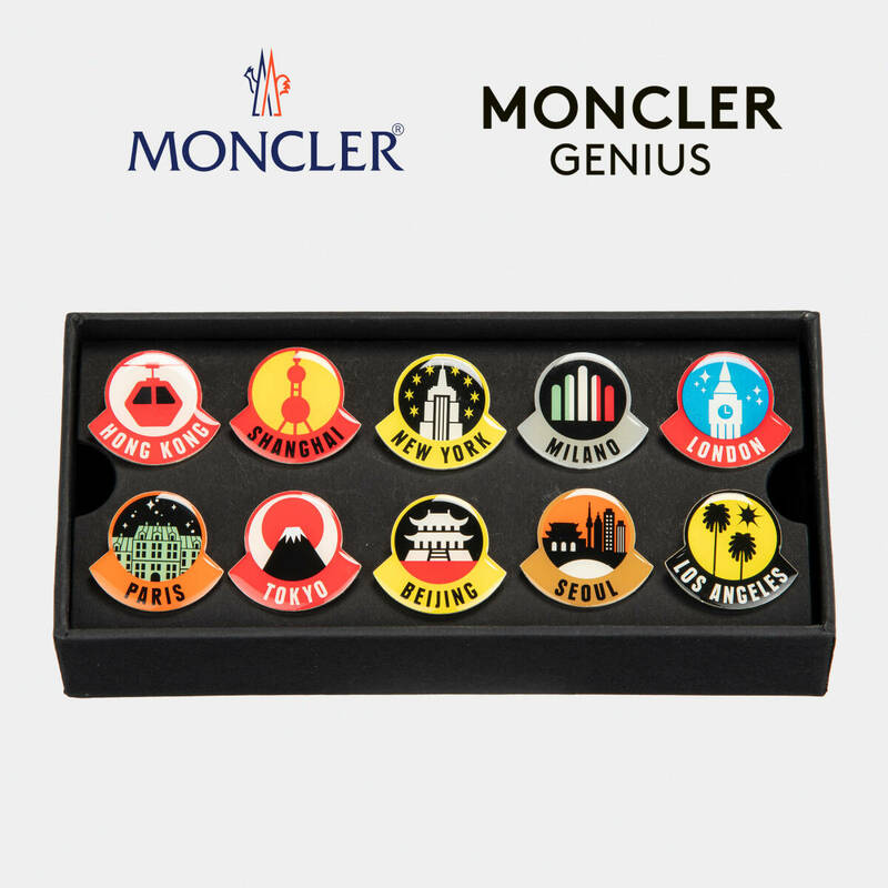 ◆新品◆モンクレール ジーニアス【Moncler Genius】PINS City Patch Pin Set Multi シティ ピンバッチ 全10都市 メタル 0G00009