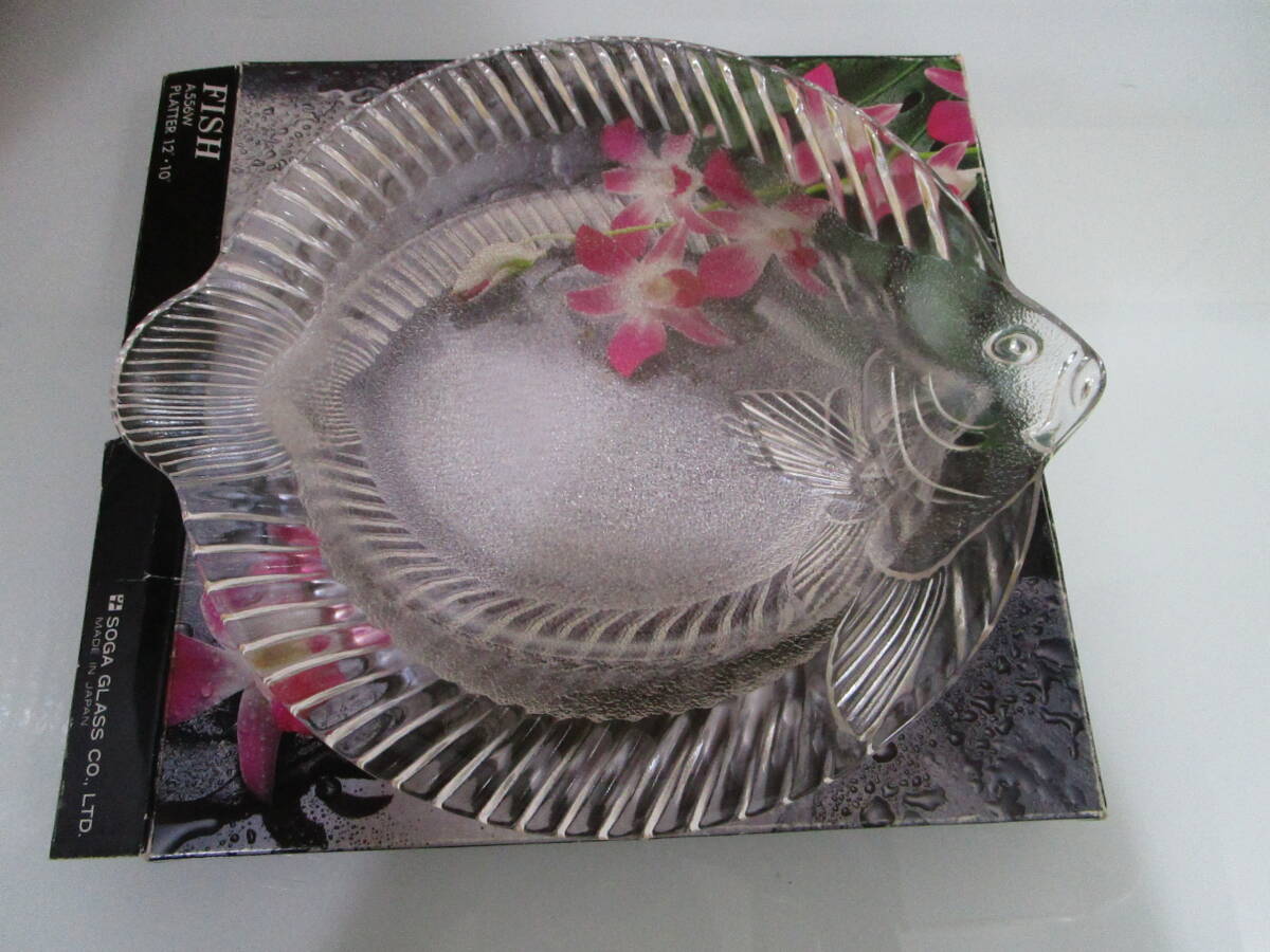 ガラスプレート FISH フィッシュ さかな ガラス皿 ガラス １６ｃｍ ソガガラス