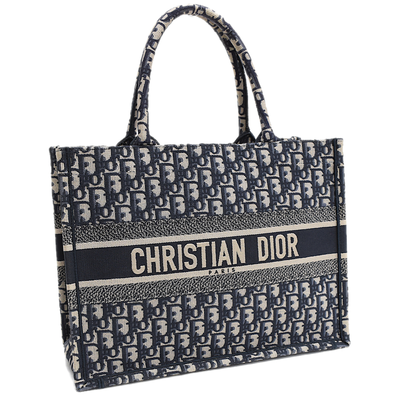 クリスチャンディオール ブックトート ミディアム オブリーク エンブロイダリー ネイビー Christian Dior BOOK TOTE