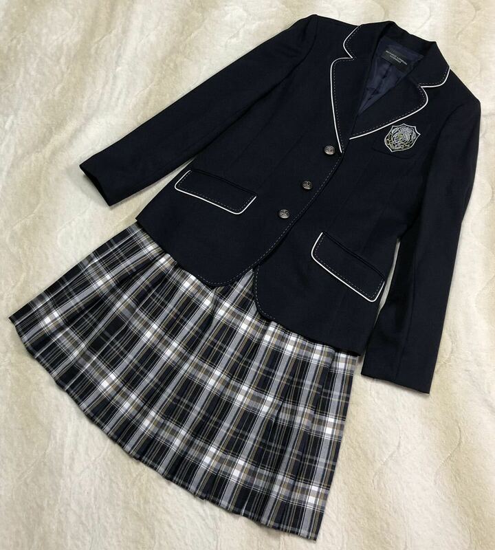 ☆MICHIKO LONDON KOSHINO☆ミチコロンドン 女の子 フォーマル スーツ 上下セット 165(160) ジャケット スカート チェック 卒業式