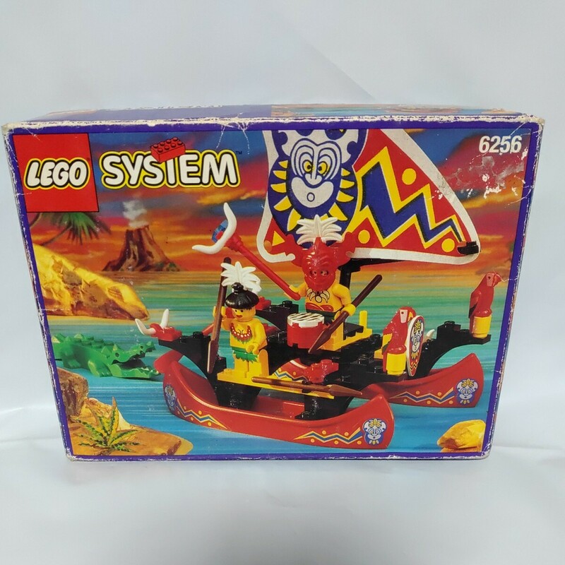 【未開封】LEGO レゴ 6256　ロンゴ族のカヌー　南海の勇者シリーズ　パイレーツ　冒険　オールドレゴ　廃盤　0327-D5-TA９