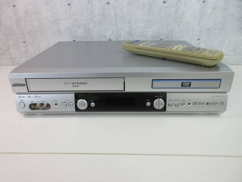 通電確認済み【ビクター Victor HR-DV1 DVDプレーヤー 一体型Hi-Fiビデオ】V0036 リモコン付属 VHS DVD 一体型Hi-Fiビデオ 映像機器