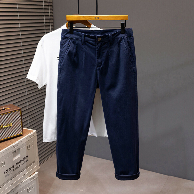 パンツ★メンズ　チノパンツ　新品　春夏薄め服　ハーレムパンツ　ボトムス 　ズボン　ヴィンテージ【915】ブルー【W30-W46選択】