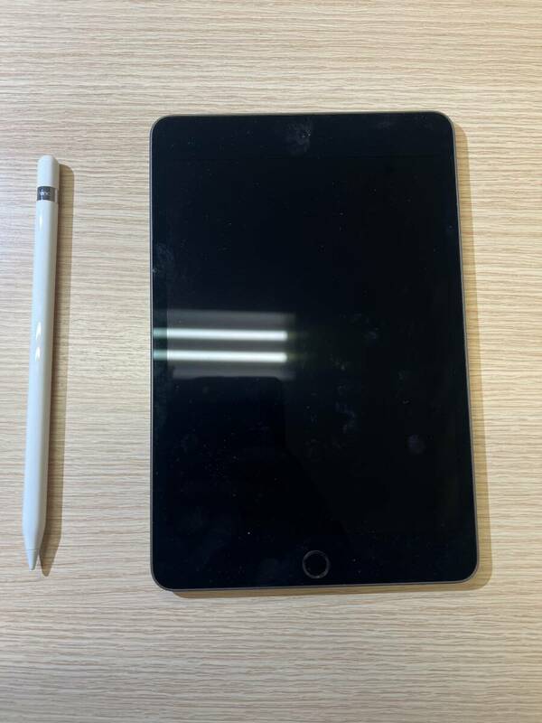 【4185】美品 iPad mini（第5世代）/Apple Pencil（第１世代）セット　アイパッドミニWi-Fi/64GB〈MUQW2J/A〉A2133/カラー：スペースグレイ
