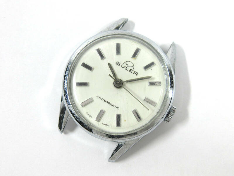 BULER ビューラー ヴィンテージ 1349 34mm ラウンドケース ホワイトダイヤル メンズ 手巻 時計 スイス製