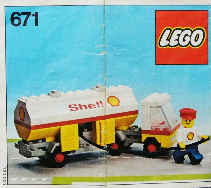 Lego671タンク車1978年説明書付ステッカ完品