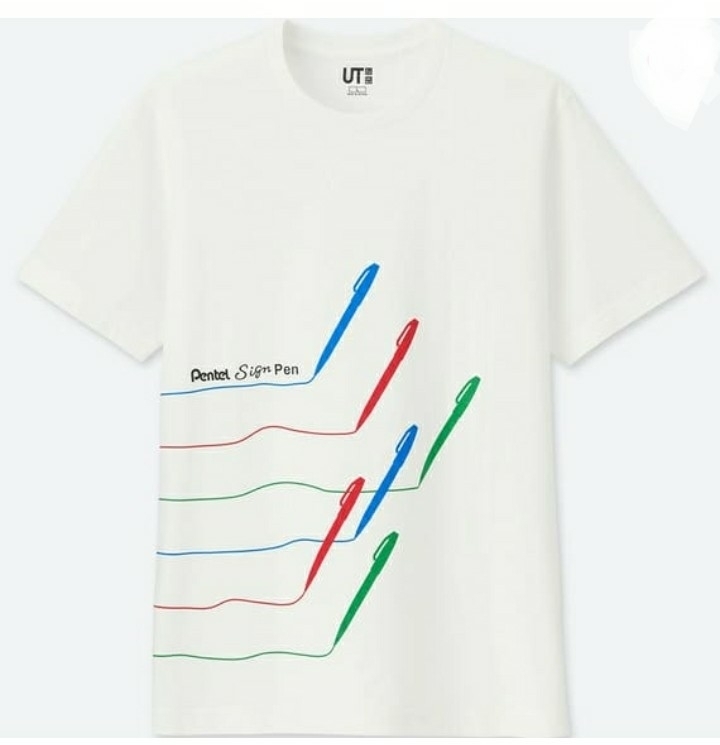【新品・タグ付き】ユニクロ　UNIQLO　The　brands　グラフィックT（半袖）　ぺんてる　M　ホワイト　