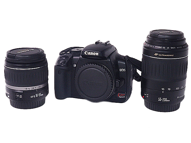 富士屋◆キャノン Canon EOS Kiss Digital X EF-S18-55II USM デジタルX ダブルズーム レンズキット デジタル一眼レフカメラ