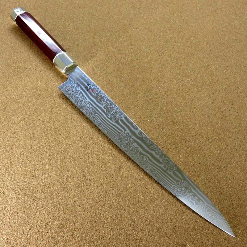 関の刃物 筋引包丁 27cm (270mm) 三昧 荒波 VG-10 VG-2 コアレス鋼ステンレス 赤合板 枝肉の解体 ハムなどスライスする両刃包丁 国産日本製