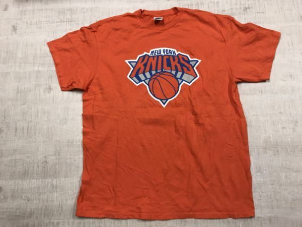 DELTA デルタ製 NEW YORK KNICKS ニューヨークニックス NBA バスケットボール 半袖Tシャツ カットソー メンズ L オレンジ