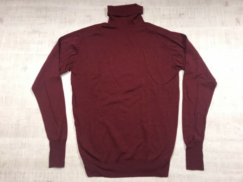 英国イングランド製 オールド ブルックスブラザーズ Brooks Brothers タートルネック ニット セーター メンズ ウール100% M 赤紫