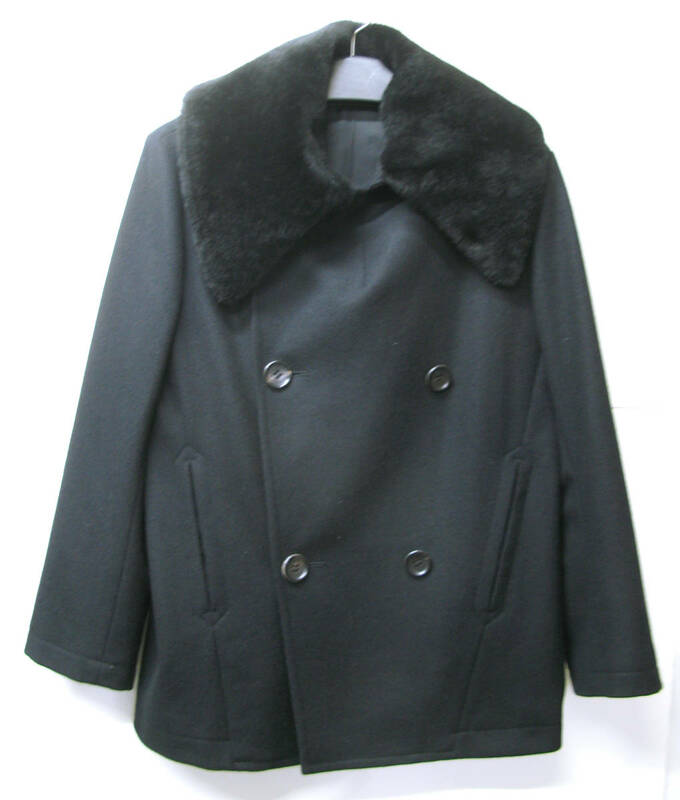 ヨウジ Yohji noir：ファー付き カシミヤ混紡 ウール ショート丈 コート （ Yohji Yamamoto ladies' coat Pコート レザー アーカイブ 