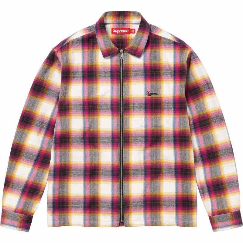 【新品未使用】 24SS 新品 SUPREME シュプリーム SHADOW PLAID FLANNEL ZIP UP SHIRT シャツ 長袖 即決早い者勝ち